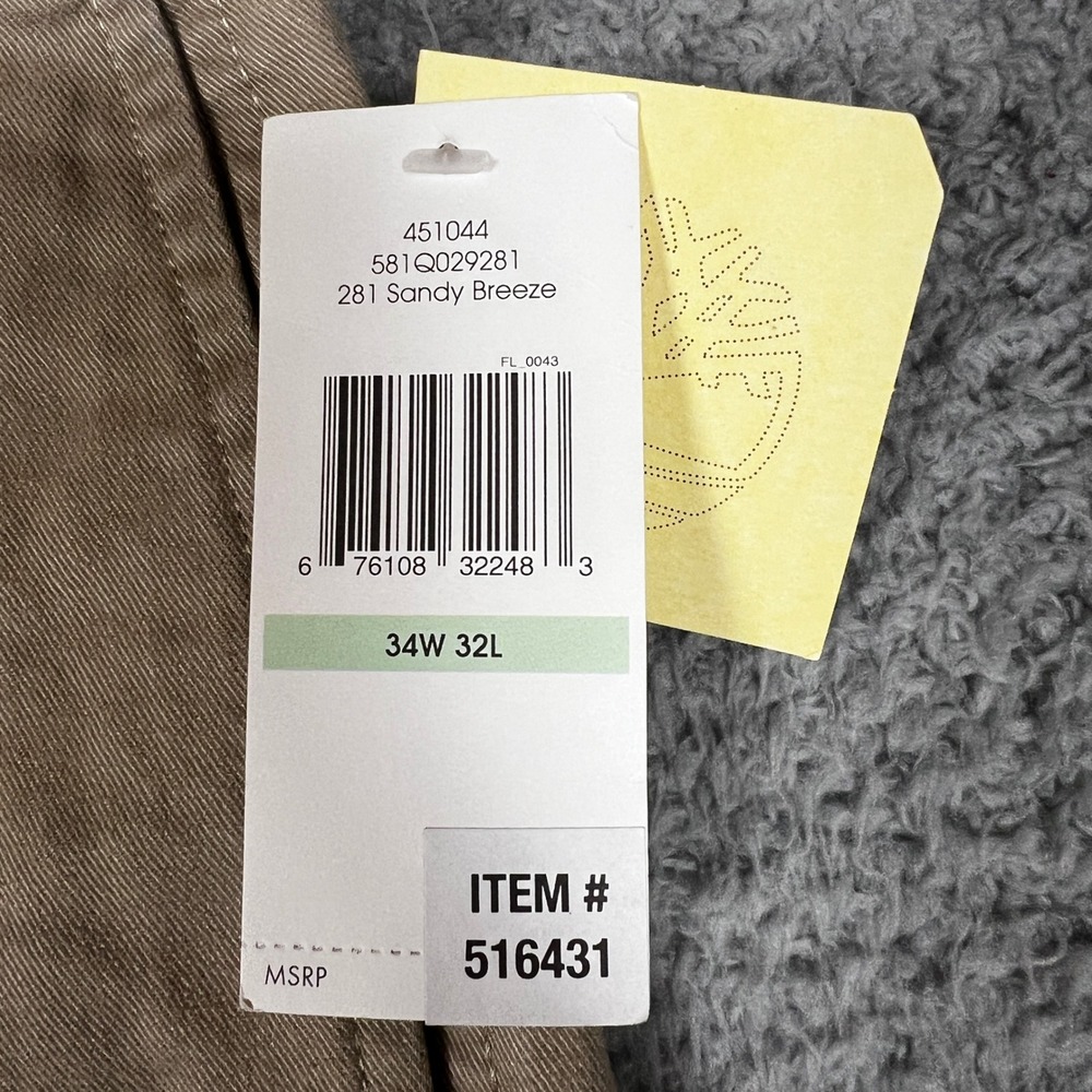Timberland Chino Pants Mens 34x32 Khaki Straight Fit Casual Stretch New - Picture 8 of 10
